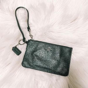 Black Sparkle Coach Wristlet